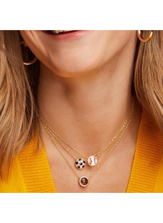 Kendra Scott Kendra Scott Soccer 14k Gold-Plated Short Pendant Necklace in Ivory Mother of Pearl, Fashion Jewelry for Women  - Image 4
