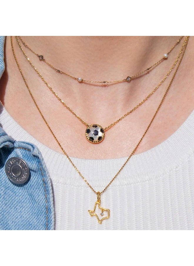 Kendra Scott Kendra Scott Soccer 14k Gold-Plated Short Pendant Necklace in Ivory Mother of Pearl, Fashion Jewelry for Women  - Image 3