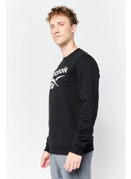 Reebok Men Sportswear Fit Brand Logo Long Sleeves Outdoor Sweatshirt, Black  - Image 4