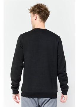 Reebok Men Sportswear Fit Brand Logo Long Sleeves Outdoor Sweatshirt, Black  - Image 2
