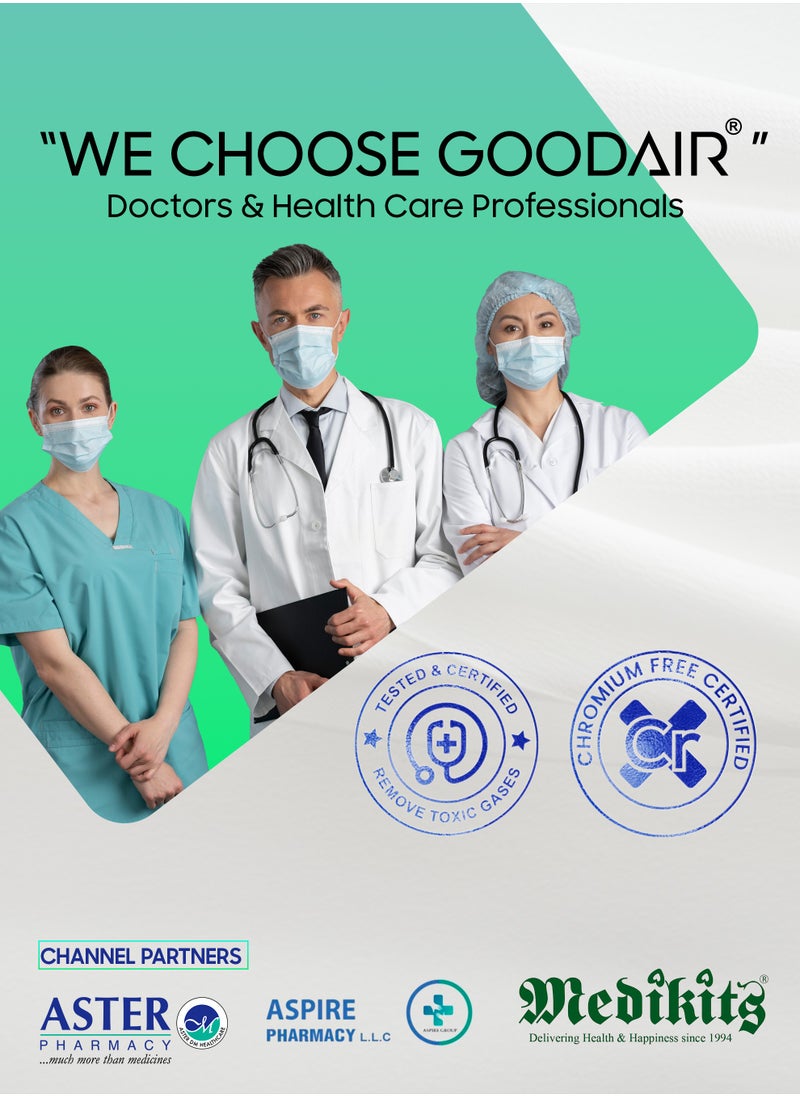 جدير جهاز تنقية هواء السيارة GOODAIR 2.0 الفاخر غير الكهربائي | لون أخضر غامق | مُختَبَر ومُعتمَد لامتصاص الغازات السامة | كربون مُنشَّط مُشبَّع مُتَطَوِّر | تنقية هواء على مدار الساعة  - Image 3