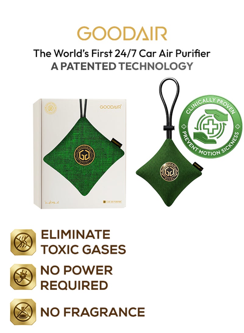 GOODAIR 2.0 Car Air Purifier | Non-electric | Forest Green |Clinically Proven| Tested & Certified to Absorb Toxic Gases | Advanced Impregnated Activated Carbon | 24/7 Air Purification - Image 1