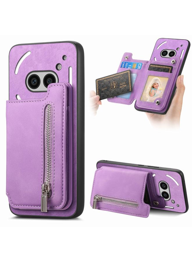 S-TOP Case For Nothing CMF Phone 1 Retro MagSafe Zipper Wallet Card Bag Back Phone Case - Image 1