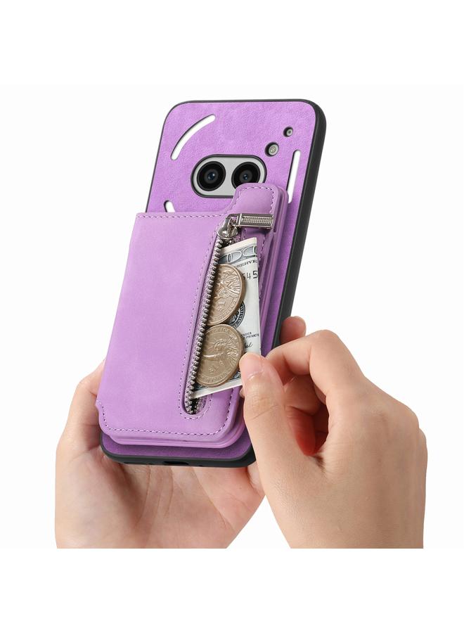 S-TOP Case For Nothing CMF Phone 1 Retro MagSafe Zipper Wallet Card Bag Back Phone Case - Image 5