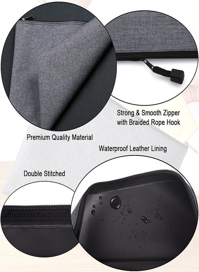 ADVcer 5 Pack Canvas Zipper Tool Bag Set - 5 Sizes B4 A4 B5 A5 B6, Heavy Duty Waterproof Multipurpose Utility Multi Tool Storage Pouch Case for Organizing & Sorting Household Tools, Spare Parts (Gray) - Image 3