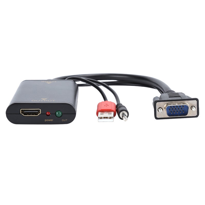 محول VGA إلى HDMI بدقة 1080P لتحويل كامل للفيديو والصوت - محول فيديو HDMI بتقنية التوصيل والتشغيل لأجهزة التلفاز عالية الدقة والبروجيكتور ومراكز مراقبة البيانات والمؤتمرات والمدارس - Image 5