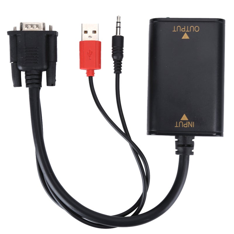 محول VGA إلى HDMI بدقة 1080P لتحويل كامل للفيديو والصوت - محول فيديو HDMI بتقنية التوصيل والتشغيل لأجهزة التلفاز عالية الدقة والبروجيكتور ومراكز مراقبة البيانات والمؤتمرات والمدارس - Image 3
