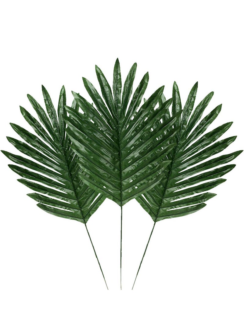 LOMIRO 30 Pcs Faux Palm Leaves with Stems Artificial Tropical Plant Imitation Safari Leaves Hawaiian Luau Party Suppliers DecorationsTikiAloha Jungle Beach Birthday Leave Table Decorations 