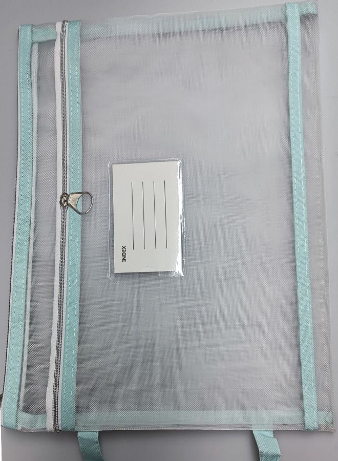 General Double-Layer Mesh Zipper Pouch, Lightweight Nylon File Folders, A4 Document Organizer Clearly Visible Mesh Zip Bag, Suitable for School Office Travel Supplies(5Packs)  - Image 3