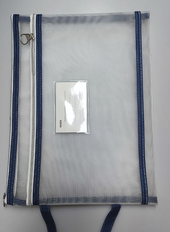 General Double-Layer Mesh Zipper Pouch, Lightweight Nylon File Folders, A4 Document Organizer Clearly Visible Mesh Zip Bag, Suitable for School Office Travel Supplies(5Packs)  - Image 4