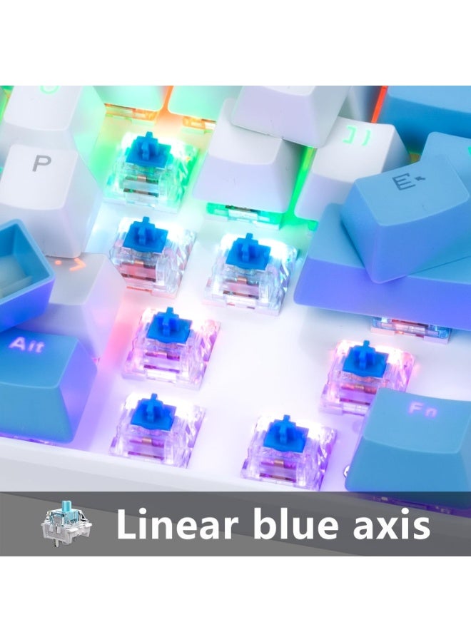لوحة مفاتيح ألعاب ميكانيكية سلكية 60% - لوحة مفاتيح مدمجة بإضاءة خلفية زرقاء 61 مفتاحًا - Image 5