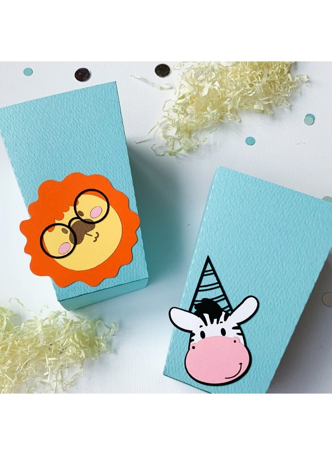 Pinfliers Pinfliers Jungle Theme Birthday Decoration Item Paper Popcorn Box - 6 Popcorn Boxes for Party, Safari|Animal Theme Birthday Party Decorations|Birthday Table Decorative Items|Popcorn Tub  - Image 1