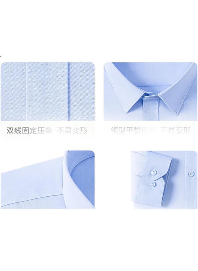 ROMON Men'S Long Sleeve Bamboo Fiber Slim Fit Elastic Men'S Professional Formal Shirt Cs169 White L - Image 2
