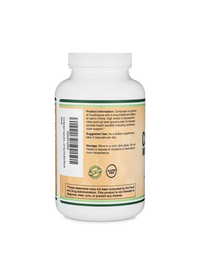 Cordyceps Capsules (Cordyceps Sinensis Mushroom Extract) 210 Count, 3.5 Month Supply, 1,000MG (7% Polysaccharides with Alpha and Beta Glucans) Overall and Aging Support by Double Wood