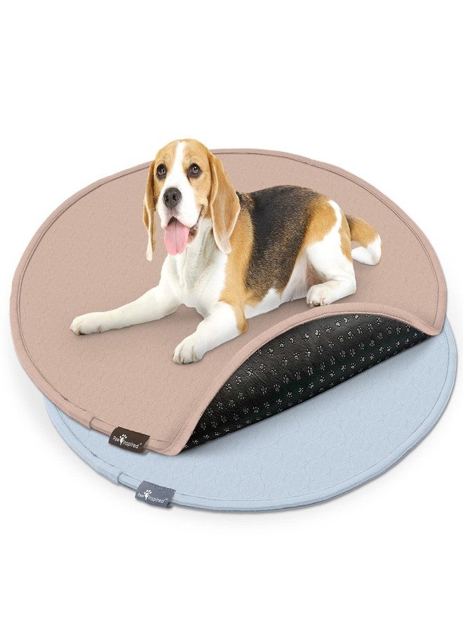 Paw Inspired Round Washable Pee Pads for Dogs (2 Pack), Reusable Puppy Pads for Potty Training, Whelping, Waterproof Mat, Leakproof, Non-Slip Liners (36 Inch, Pack of 2) - Image 1