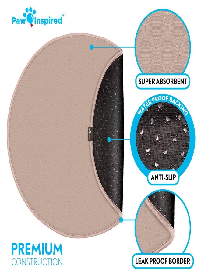 Paw Inspired Round Washable Pee Pads for Dogs (2 Pack), Reusable Puppy Pads for Potty Training, Whelping, Waterproof Mat, Leakproof, Non-Slip Liners (36 Inch, Pack of 2) - Image 4