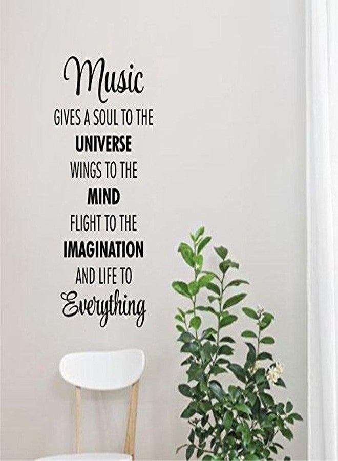 ARWY Wall Sticker for Bedroom wallstickers for Home Music Quote Wall Paper for Home Colour Black Standard Size