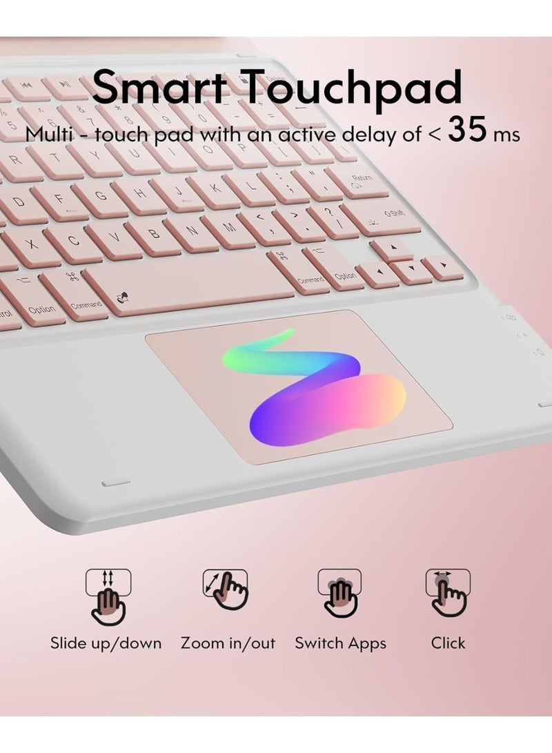 Samsung Galaxy A9+ (2025) Keyboard Case - Detachable 7-Color Backlit Bluetooth Keyboard, Flip Cover with Stand & S-Pen Slot, Auto Wake/Sleep, Includes Bluetooth Mouse, Screen Protector & Keyboard Cover ,Pink - Image 2