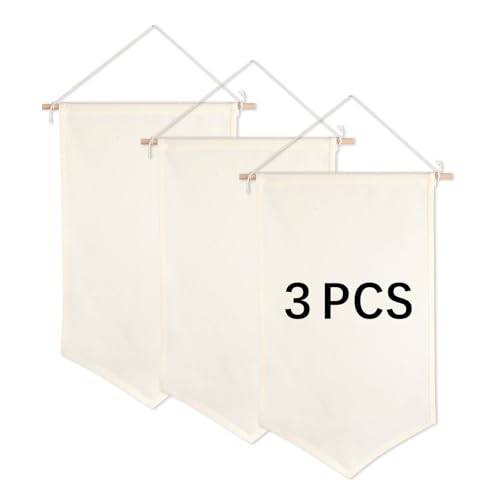 OKBA 3 PCS Canvas Banners Wall Hanging Brooch Jewelry Storage Case Stand Enamel Pin Display Sublimation blank BannerHolder Earrings Necklace Pin Collection Organizer - Image 1