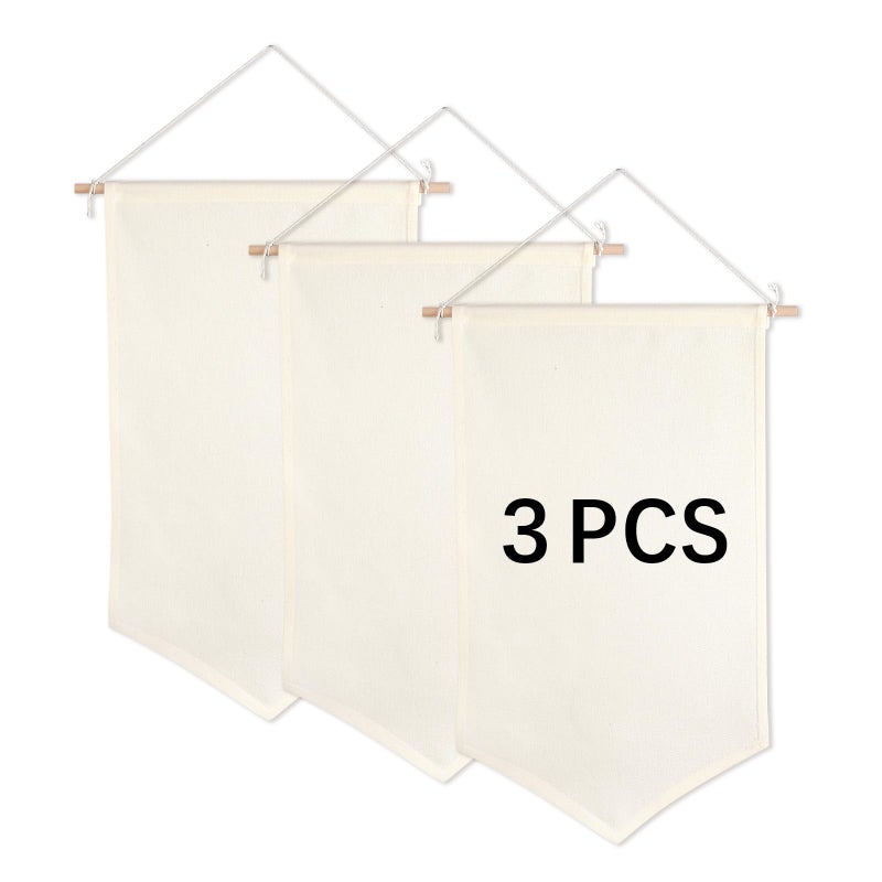 OKBA 3 PCS Canvas Banners Wall Hanging Brooch Jewelry Storage Case Stand Enamel Pin Display Sublimation blank BannerHolder Earrings Necklace Pin Collection Organizer - Image 2
