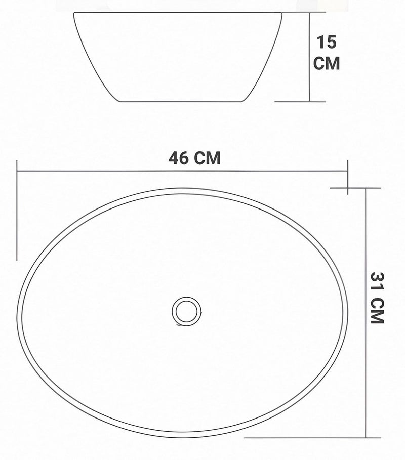 SYON Syon CADIZ Premium Ceramic Table Top Wash Basin 18 inch x 122 inch  - Image 4