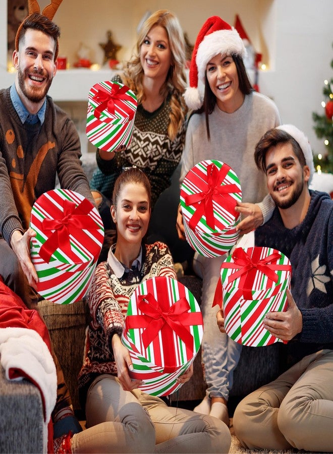 Zhanmai Red White Green Christmas Nesting Boxes Set of 8, Stackable Round Gifts Box with Lids for Present in 4 Assorted Sizes Candy Cane Box Tower Decor for Present Wrapping Holiday Party Supplies - Image 5