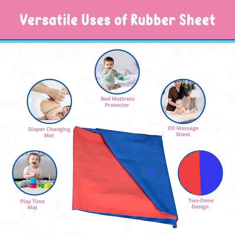 Rilekh Waterproof Dry Rubber Bed Sheet Regular Cover Toddler, Sleeping Mattress Protector, Non Absorbent Reusable Bed Protector for Baby and Adult (2 Meter ((L- 80INCH X W- 36INCH) Full Bed) - Image 5