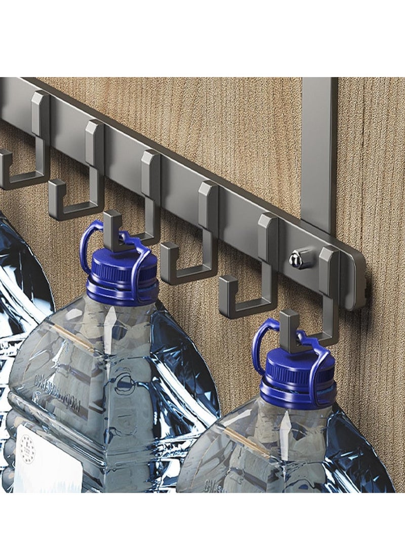 TYCOM Over The Door Hook Heavy Duty Over Door Hanger Holder for Coat Robe Hat Clothe Towels Hanging Bathroom Organizer Towel Rack 6 Hooks Aluminum Black.  - Image 3
