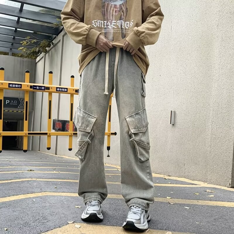 Unisex Classic Denim Jeans Loose Fit Daily Outdoor Wear - Image 2