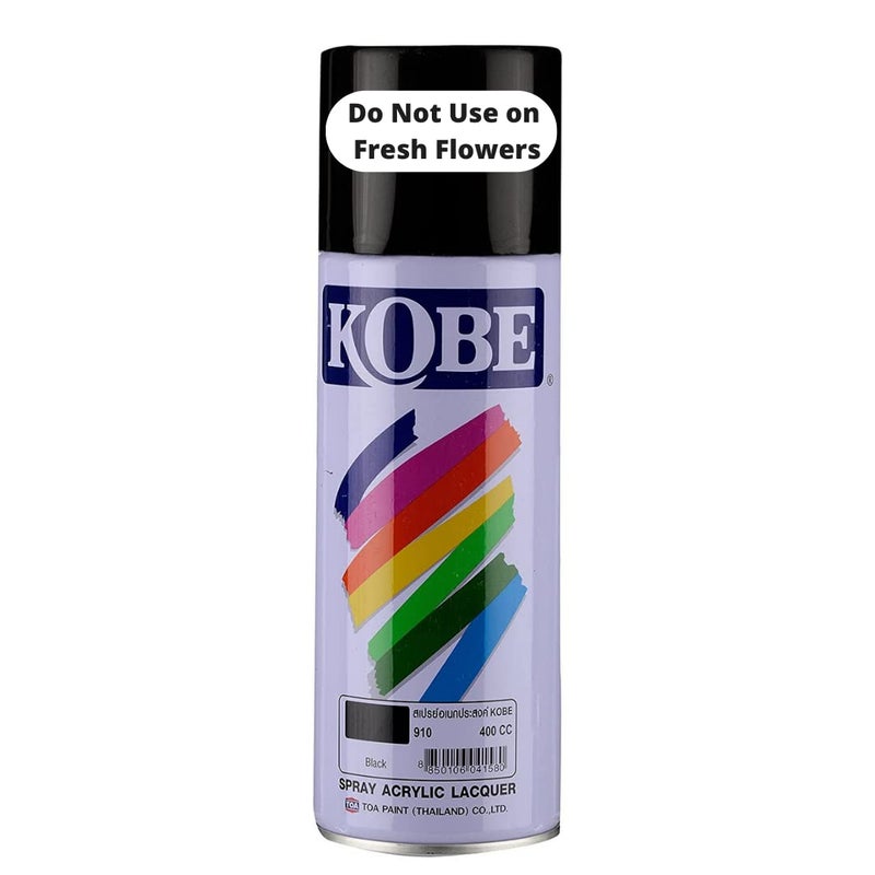 Oasis Kobe Acrylic Spray Paint – Fast Dry Multipurpose Spray For Metal, Wood, Walls, Automobiles, Art & Craft, DIY Projects – 400ML (Black) - Image 1