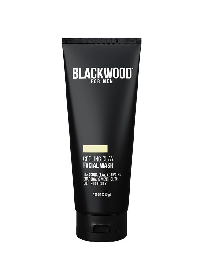 Blackwood For Men Cooling Clay Face Wash - Activated Charcoal, Menthol, & Tanakura Clay Cleanser & Mask for Deep Cleansing & Acne Treatment - Sulfate Free, Paraben Free, & Cruelty Free (7.41 oz)  - Image 1