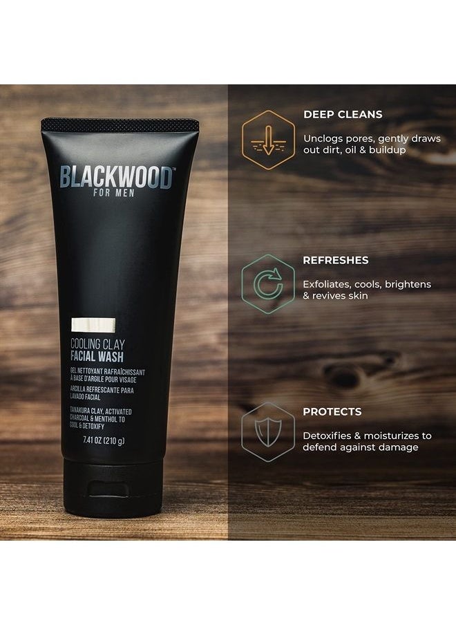 Blackwood For Men Cooling Clay Face Wash - Activated Charcoal, Menthol, & Tanakura Clay Cleanser & Mask for Deep Cleansing & Acne Treatment - Sulfate Free, Paraben Free, & Cruelty Free (7.41 oz)  - Image 4