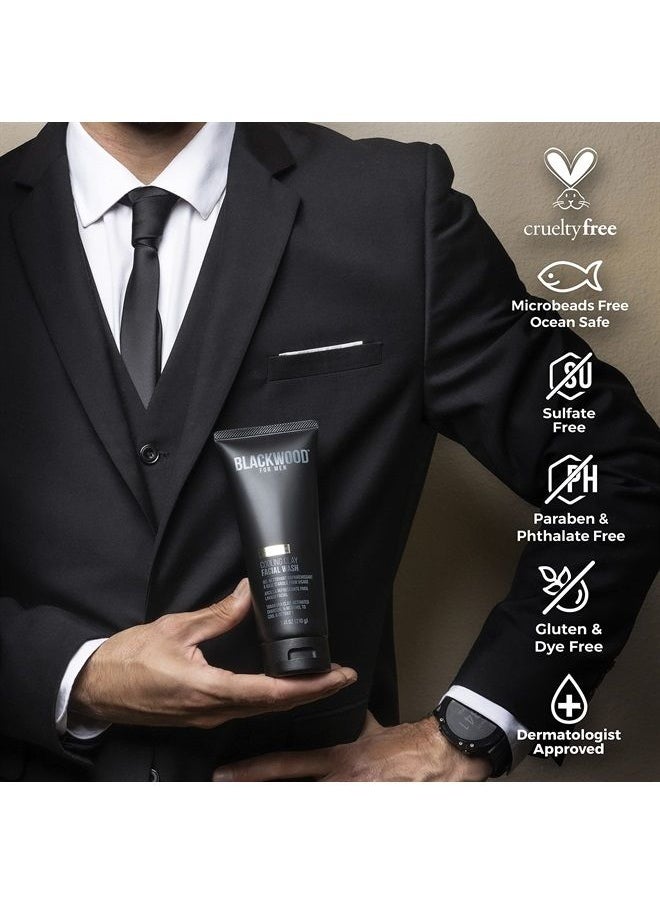Blackwood For Men Cooling Clay Face Wash - Activated Charcoal, Menthol, & Tanakura Clay Cleanser & Mask for Deep Cleansing & Acne Treatment - Sulfate Free, Paraben Free, & Cruelty Free (7.41 oz)  - Image 2