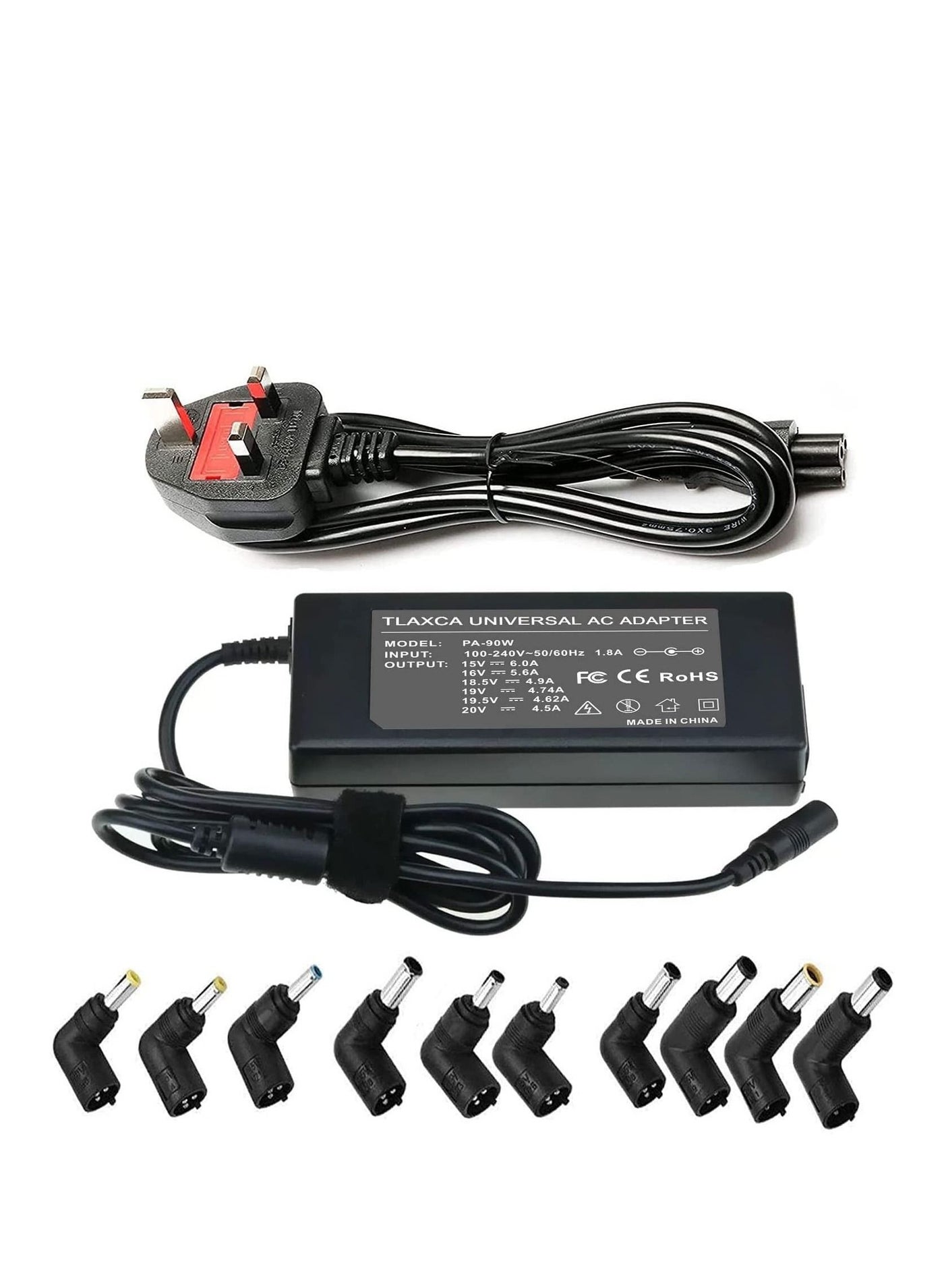 90W Universal Laptop Charger,15V-20V Power Supply with 10 Connectors, Compatible with 65W 45W AC Adapter for Notebook ACER, ASUS, HP, LENOVO ThinkPad,SAMSUNG,SONY TOSHIBA