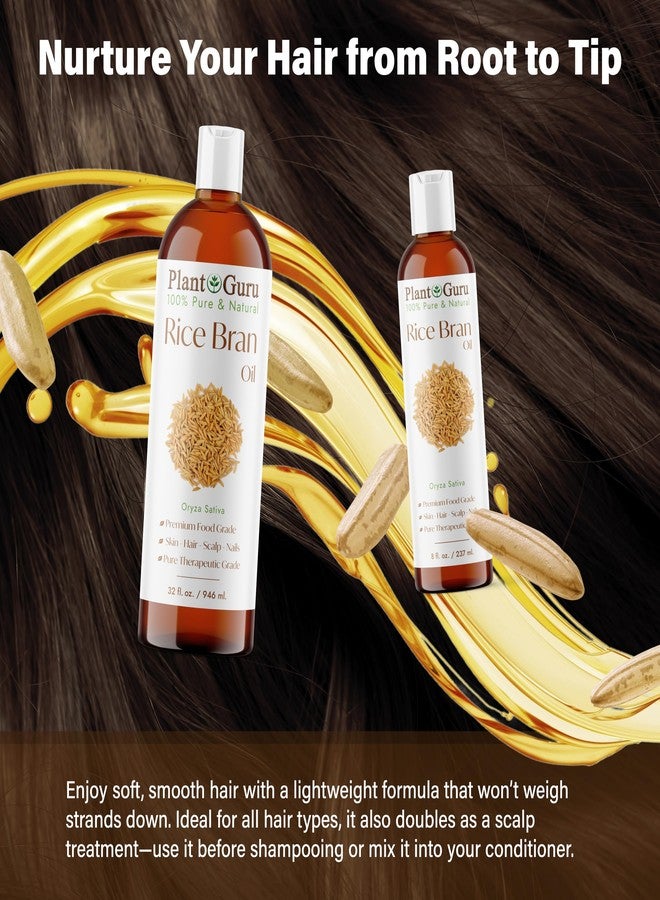 Plant Guru زيت نخالة الأرز 4 أونصة سائلة - زيت ناقل نقي وطبيعي 100% لترطيب البشرة والوجه والجسم والشعر. رائع لكريمات، لوشن، وبلسم الشفاه محلية الصنع. - Image 5