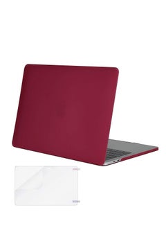 MacBook Air 13 Inch Case A1466 A1369 Smooth Softtouch Plastic Matte Cover With Screen Protector Hard Shell Wine Red