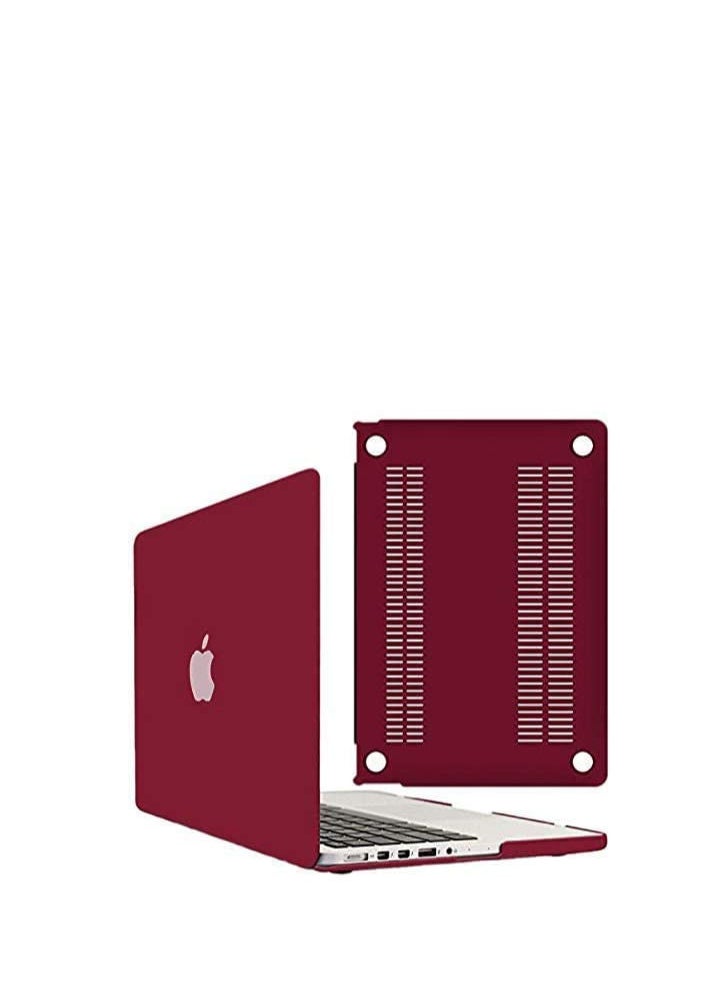 RDN - MacBook Air 13 Inch Case A1466 A1369 Smooth Softtouch Plastic Matte Cover With Screen Protector Hard Shell Wine Red - Image 1