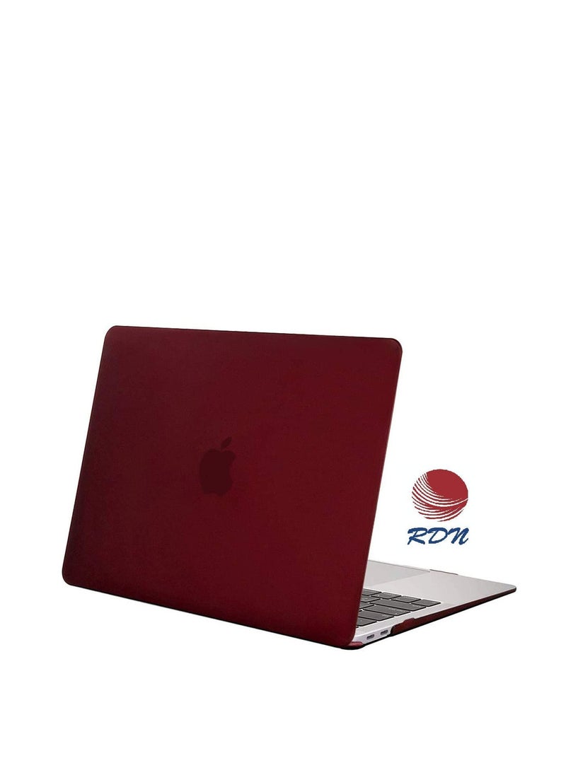 RDN - MacBook Air 13 Inch Case A1466 A1369 Smooth Softtouch Plastic Matte Cover With Screen Protector Hard Shell Wine Red - Image 1