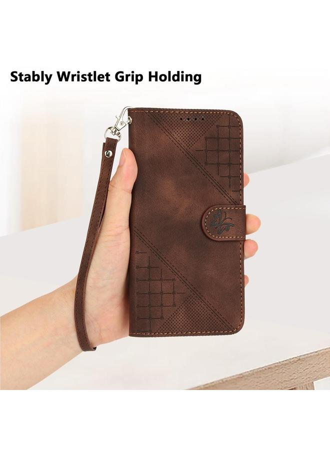 S-TOP Case For OPPO Reno11 F / F25 Pro Grid Butterfly Embossed Pattern Leather Phone Case with Lanyard - Image 5