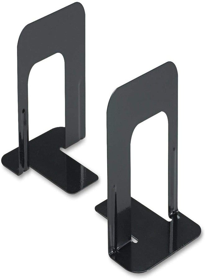 Innovera Nonskid Heavy Gauge Steel Universal Economy Bookends, 4 3/4 x 5 1/4 x 5-Inches, Black, 6 Pair (54055) - Image 2