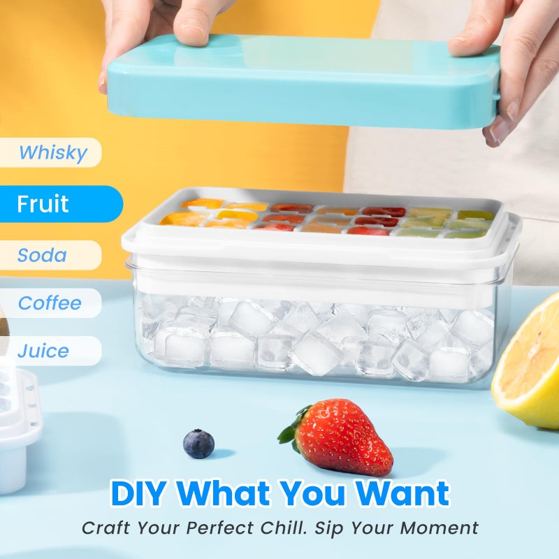 PHINOX Ice Cube Tray with Lid and Bin, PHINOX 84 pcs Ice Trays for Freezer, Ice Cube Trays for Freezer with 3 trays, Container, Lid & Ice Scoop, BPA Free - Image 5