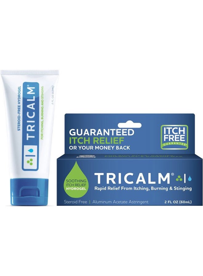 TriCalm Soothing Steroid Free Anti Itch Hydrogel For Bug Bites Eczema And More Contains No Hydrocortisone Fluid 2 Ounce Multi - Image 1