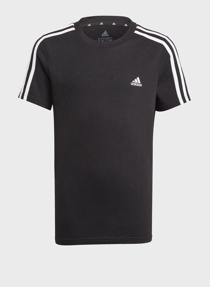 Adidas Youth 3 Stripe T-Shirt