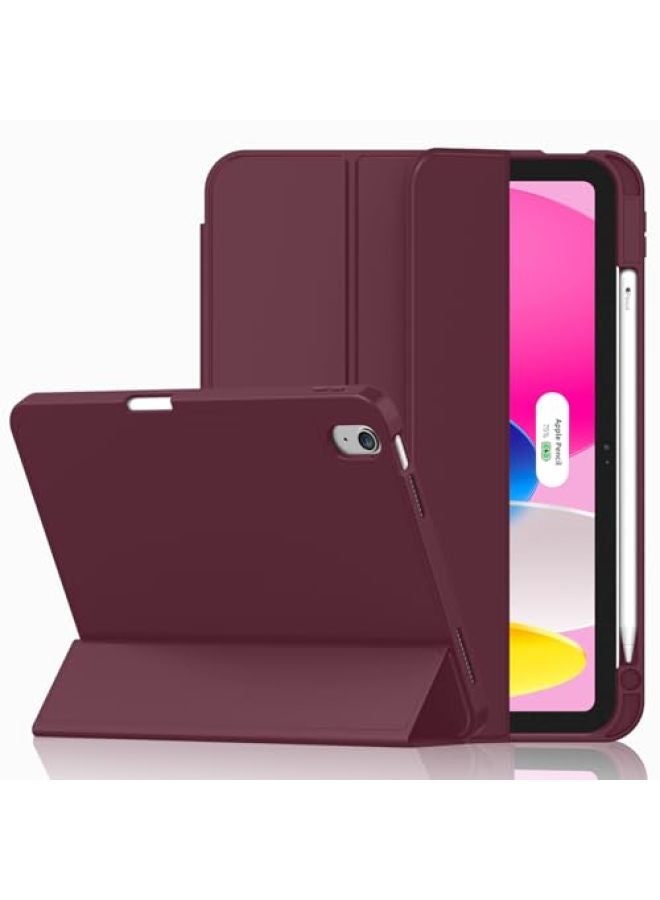 iMieet حافظة iMieet لجهاز iPad (A16)/الجيل العاشر من iPad [11 بوصة 2025/10.9 بوصة 2022]، حافظة ذكية قابلة للطي ثلاثية مع حامل وحامل قلم وظهر TPU ناعم، تدعم Touch ID (أسود) - Image 1