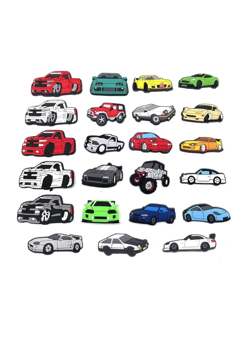 Excefore 23 PCS Car Charms Fits for Croc Clog Sandals Shoes Decoration, Race Car Accessories Charms for Adult Men Boys Party Favor Gifts, Metal, No Gemstone - Image 3