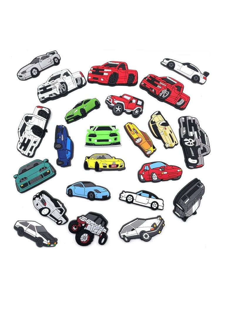 Excefore 23 PCS Car Charms Fits for Croc Clog Sandals Shoes Decoration, Race Car Accessories Charms for Adult Men Boys Party Favor Gifts, Metal, No Gemstone - Image 1