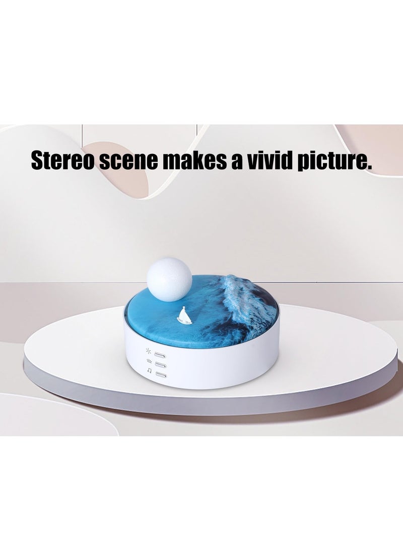 KASTWAVE Touch Bedside Table Lamp,Cool Night Light with Bluetooth Speaker，Dimmable Night Light for Kids,Moon Lamp,Cordless Lamp for Bedroom/Baby Nursery/Bathroom/Hallways/Living Room. - Image 2