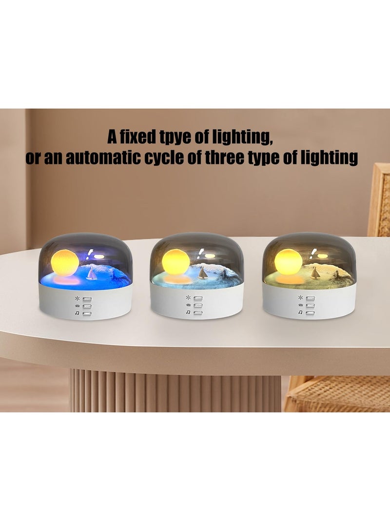 KASTWAVE Touch Bedside Table Lamp,Cool Night Light with Bluetooth Speaker，Dimmable Night Light for Kids,Moon Lamp,Cordless Lamp for Bedroom/Baby Nursery/Bathroom/Hallways/Living Room. - Image 4