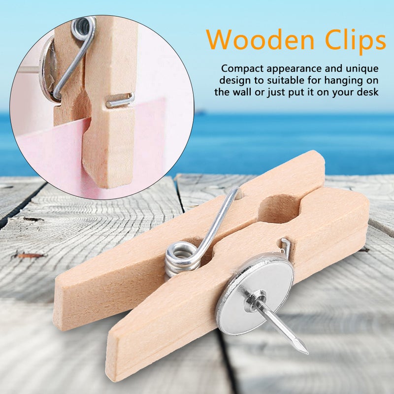 50pcs 35*7mm Personality Natural Crude Wood Clips Craft Decoration Pegs for Photo Clips Clothes - Image 4