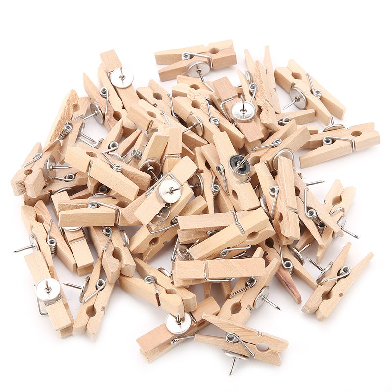 50pcs 35*7mm Personality Natural Crude Wood Clips Craft Decoration Pegs for Photo Clips Clothes - Image 2
